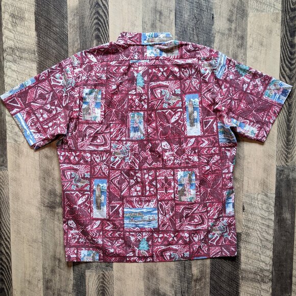 Reyn Spooner Kloth Christmas Santa Popover Shirt Red - Picture 2 of 6